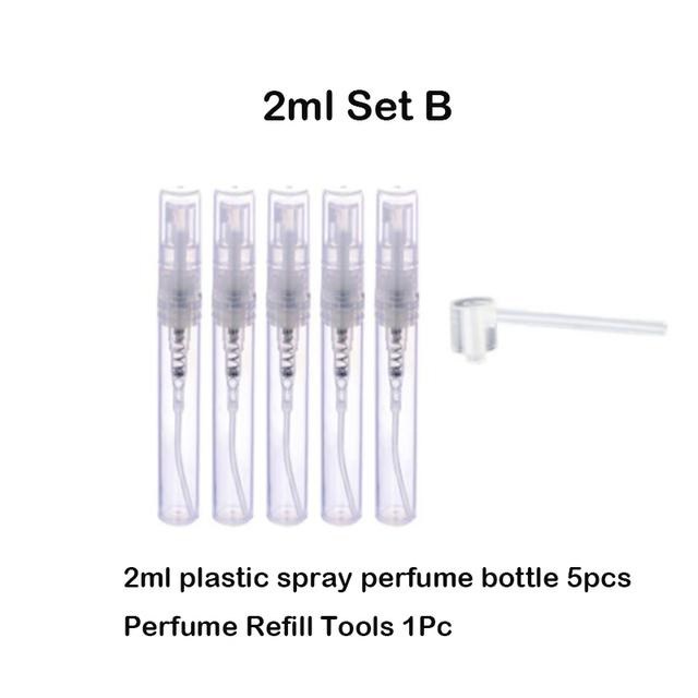 1 комплект, 2 мл, 3 мл, 5 мл, 8 мл, 10 мл, мини-переносной пластиковый флакон для духов с распылителем и прямыми инструментами для наполнения духов
