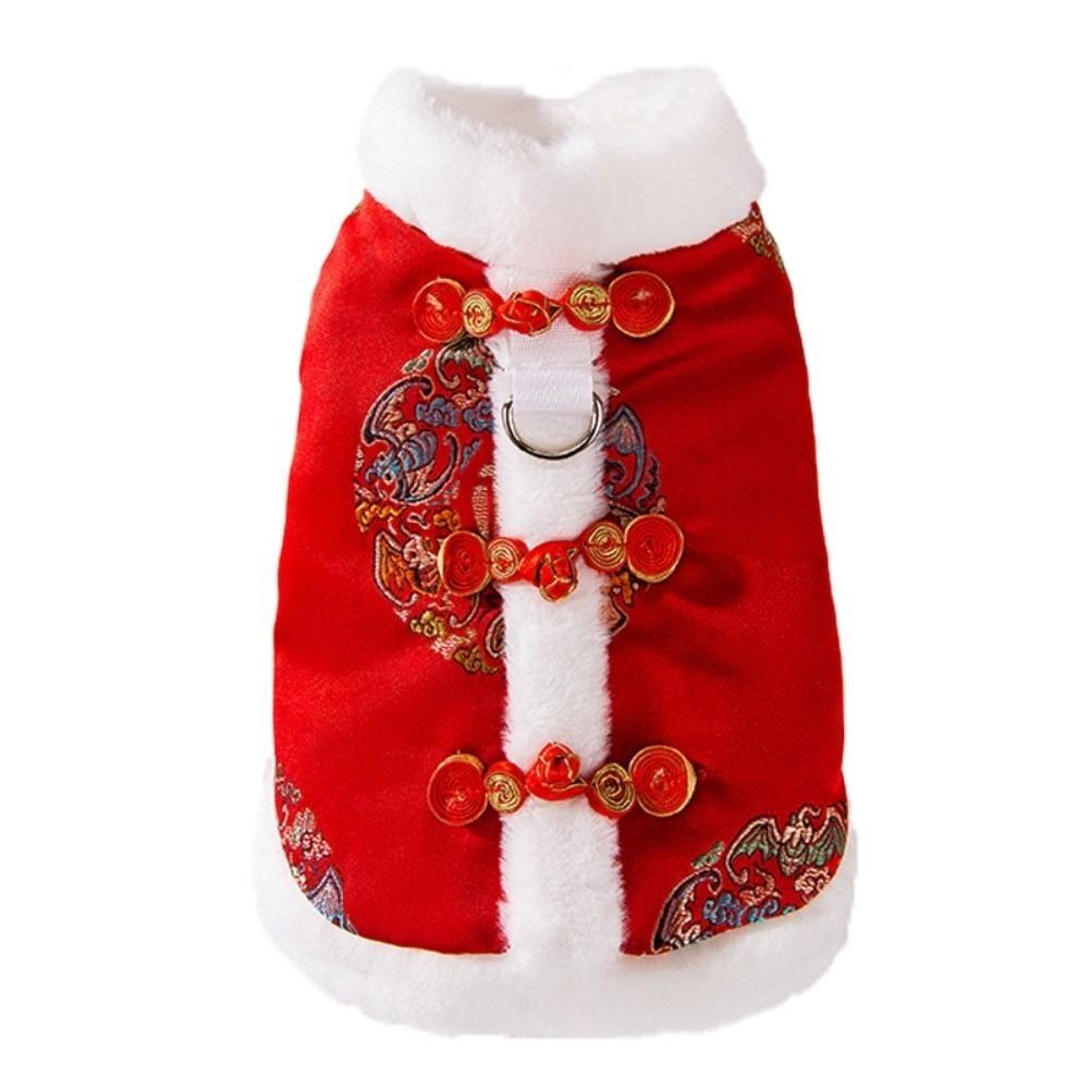 Puppy Costume Red Pet Tang Suit Character Fu Knot Button Dog Vest Warm Cat Coat Spring Festival