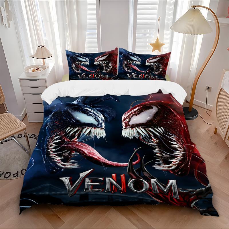 Venom Vs Carnage Battle Print 3Pcs Bedding Setduvet Cover With 2 Bedropillowcase Home Birthday Gift