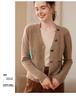 Women's V-Neck Cashmere Cardigan - Loose Long Sleeve Knit with Button Design Inspired by Ejiā