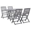 Day and Night - Day and Night Garden Dining Set 5 Pieces Solid Gray Acacia Wood