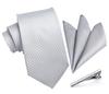 Официальный серебряный галстук и главный комплект для простого поступления в школу, выпускной TC624A8S3 [HISDERN] для мужчин, свадьба, галстук, комплект из 3 предметов, для джентльменов,