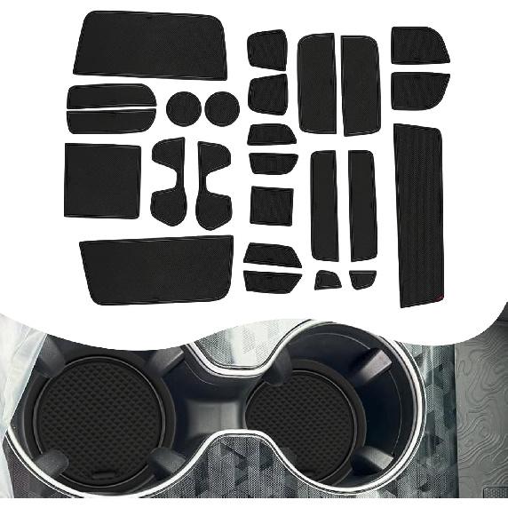 YEE PIN для Kia Seltos Вкладыш в центральную консоль Коврики в дверные карманы Дверные коврики Подходят для 2021-2024 2025 Kia Seltos 2026 Аксессуары LX/S/EX/Nightfall