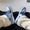 Air Jordan 1 Low ALT TD DM8949-100 Детские Джинсовые Кроссовки на Липучках Lifestyle