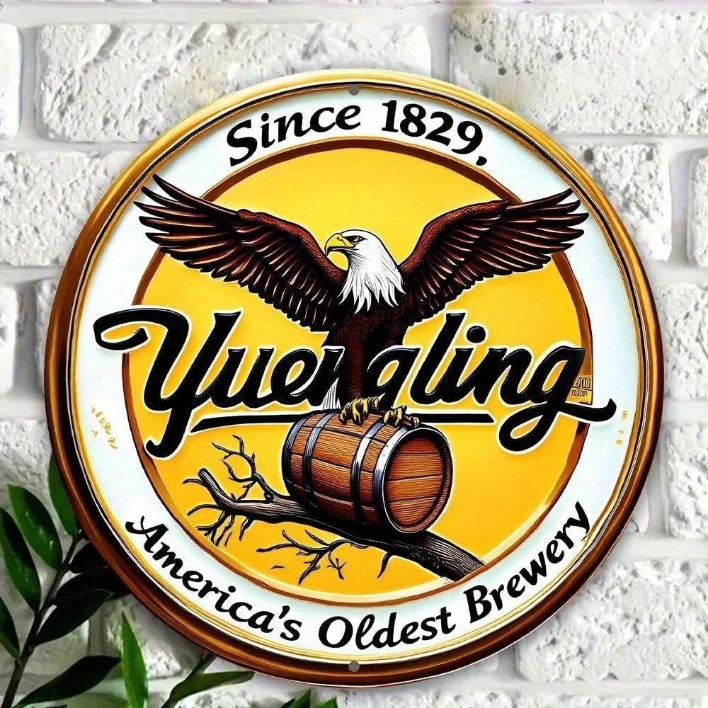 Винтажная металлическая табличка на стену Декор Yuengling Beer Круглая жестяная табличка для бара