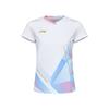 Li Ning Badminton Series Quick-Dry Cool Straight-Cut Short Sleeve T-Shirt Women Tops White AAYU128-2