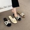 Pearl Slippers Women's Summer Wear New Fashion Flat Bottom One Word Beach Cool Slippers