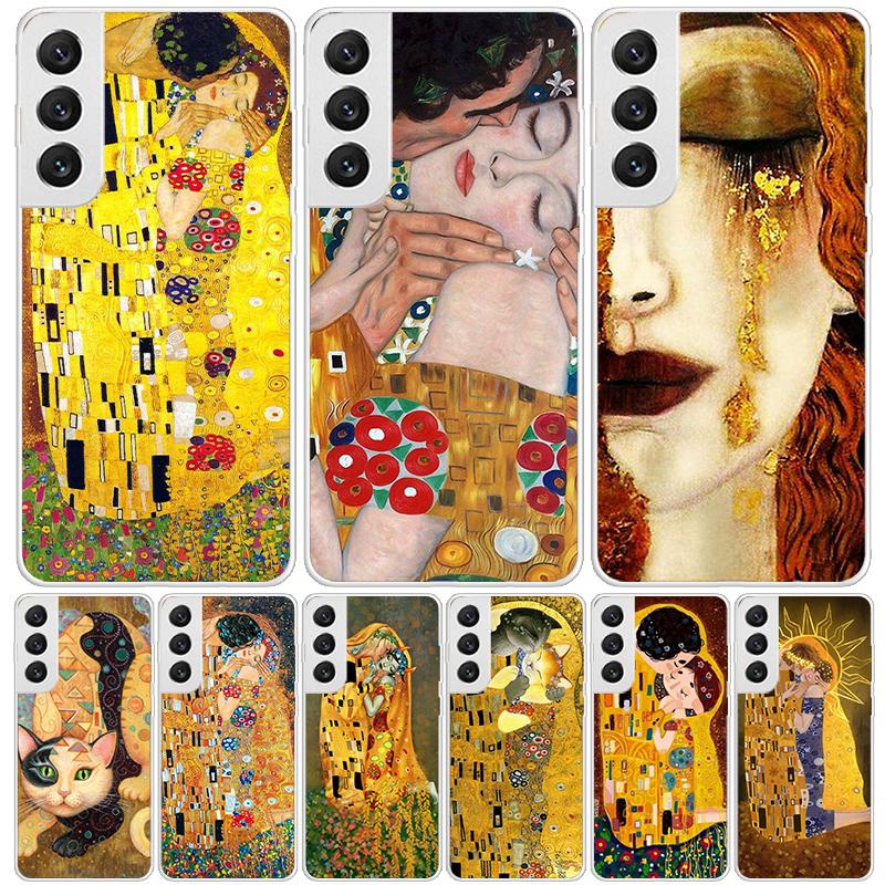 Kiss by Gustav Klimt Desig Phone Case For Samsung Galaxy S25 Edge S24 S23 S22 S21 FE S20 Ultra S10 Plus + Art Customized Coque C