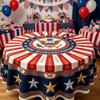 American Independence Day Tablecloth Decorative Star Picnic Dining Table Cover 4th Of July Party