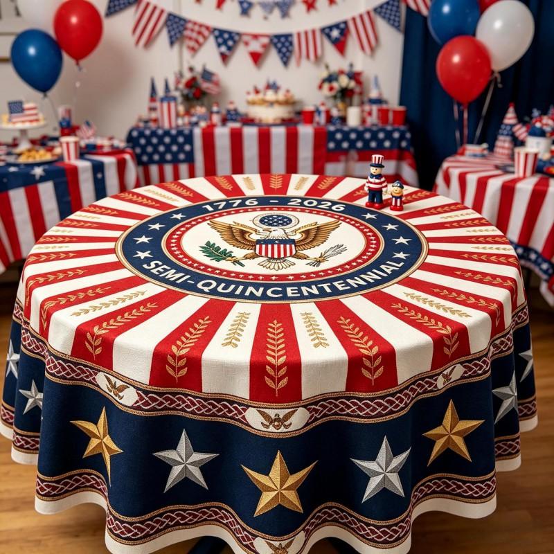 American Independence Day Tablecloth Decorative Star Picnic Dining Table Cover 4th Of July Party