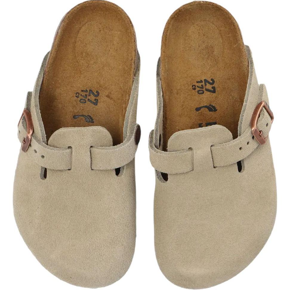 Birkenstock Boston Замшевые Детские Бежевые Детские Кроссовки Коричневые 1027875