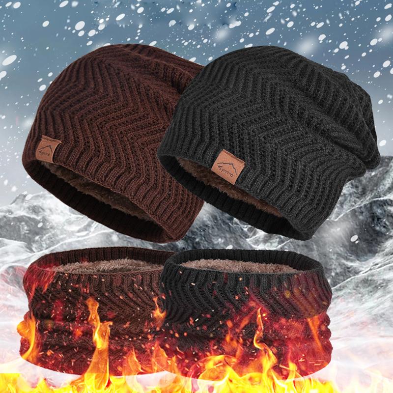 Зимняя пуловерная кепка для защиты ушей, мужская бархатная теплая шапка-нагрудник, двухсекционная вязаная шерстяная кепка для верховой езды на открытом воздухе