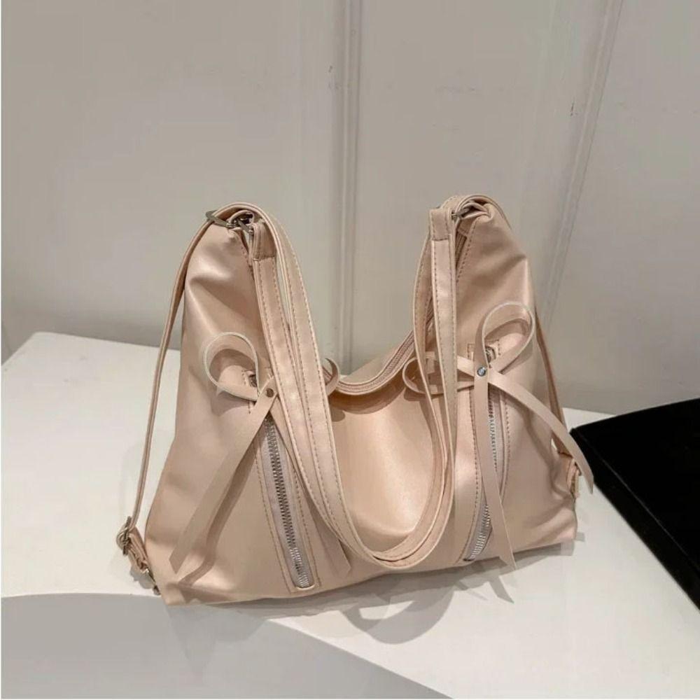 Korean Bow Tote Bag Versatile Women's Handbags Trendy Bows Armpit Bag Underarm Bag