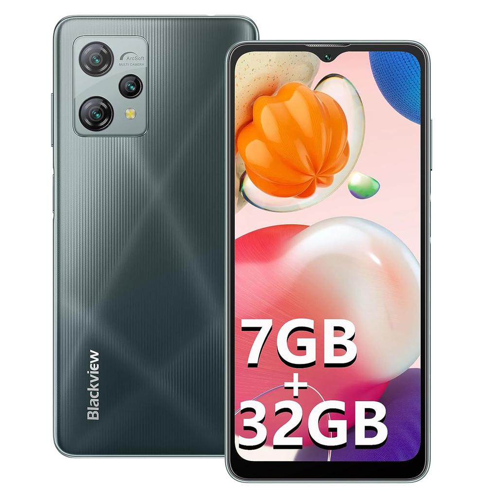 Blackview Смартфон Android A53 7 ГБ+32 ГБ разблокированный, две SIM-карты 4G T-Mobile 5080 мАч
