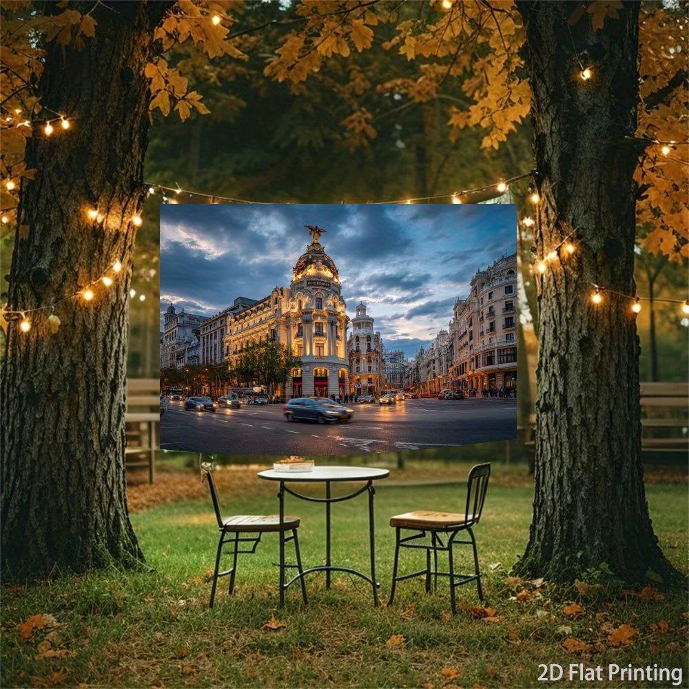 2D plane 1 piece of golden city lighting background fabric suitable for art wall decoration bedroom living room dormitory