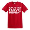 EAT SLEEP RAVE REPEAT TShirt S5XL Techno 80s 90s Festival Music Dance Acid Top