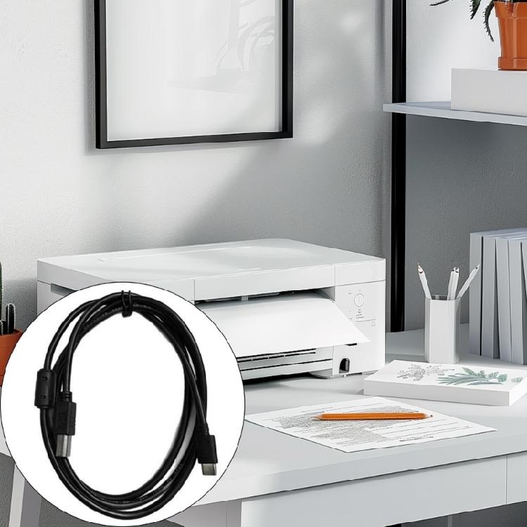 Кабель USB C на USB B Кабель для передачи данных С шумоподавлением Подходит для безопасного подключения принтера сканера