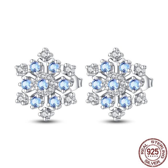 100% настоящие серьги из серебра 925 пробы, снежинка, циркон, в форме сердца, золото, розовое золото, циркон, ювелирные изделия, сверкающий кулон-обруч