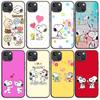 B-90 Snoopy Friends Black Case for OPPO A5 A9 A15 A16 A55 A94 A95 A96 Reno 6 7 8 10 5G Realme 7I 8I C30 C31 VIVO V23E V25 V27 Pro Y20S Y17S