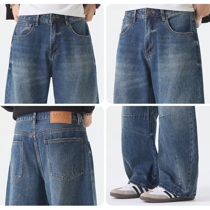 Мужские джинсы Mark Fairwhale в американском стиле, свободного кроя, широкие штанины, расклешенные