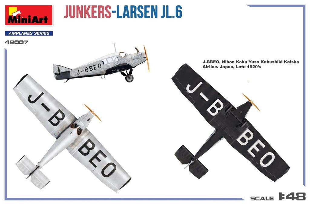 MiniArt Пластиковая модель MA48007 1/48 Junkers-Larsen JL.6 (Самолет)
