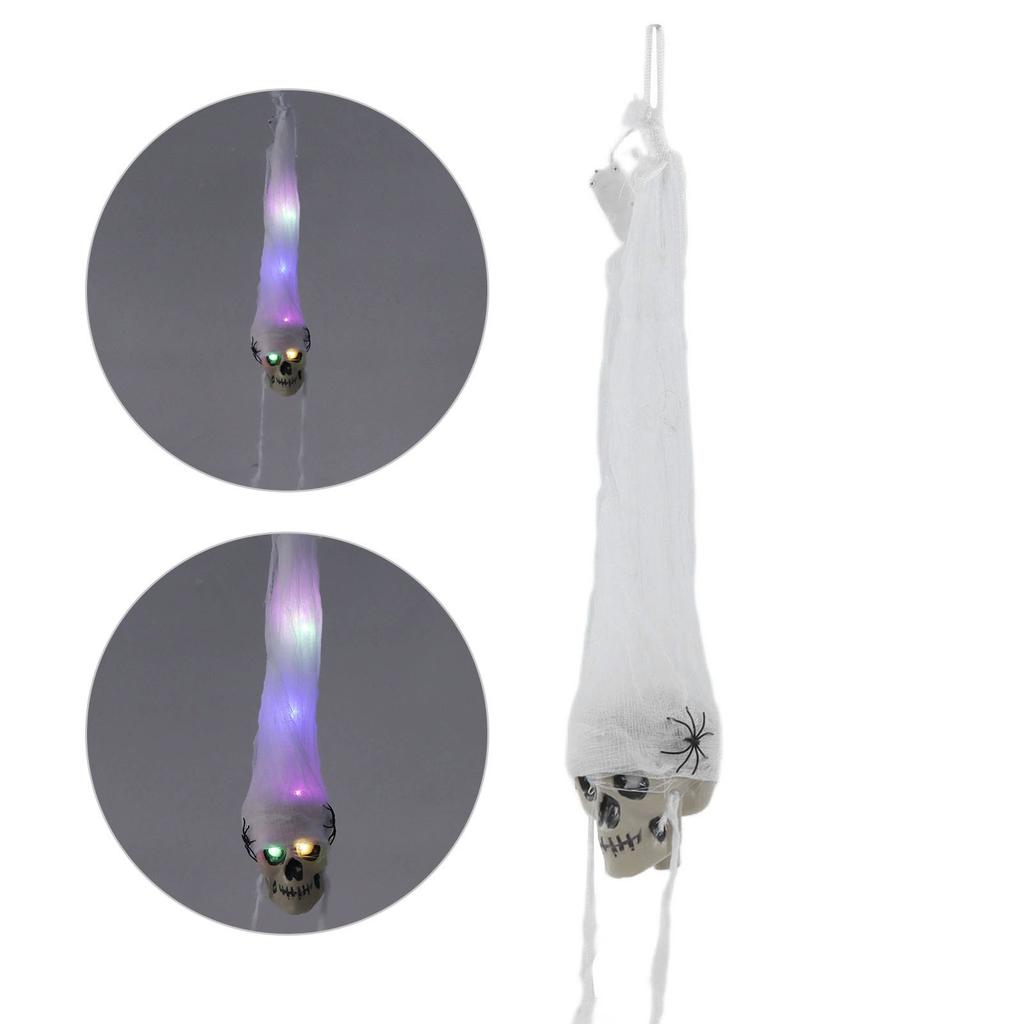 Hanging LED Skull Decoration Hanging LED Halloween Decoration for Indoor Outdoor Tree Lawn Party