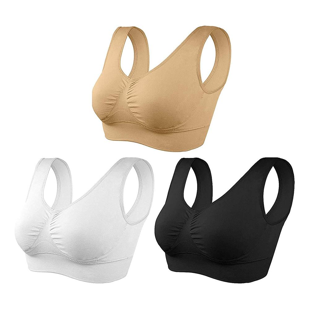 3 шт./компл., бесшовный спортивный бюстгальтер больших размеров, бюстгальтер для йоги без косточек со съемными подушечками для женщин