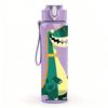 1PC Green Dinosaur Cartoon Dino Print 750ml Color Plastic Sports Water Bottle Leakproof Flip Straw Lid Suitable for Sports Office Home Use