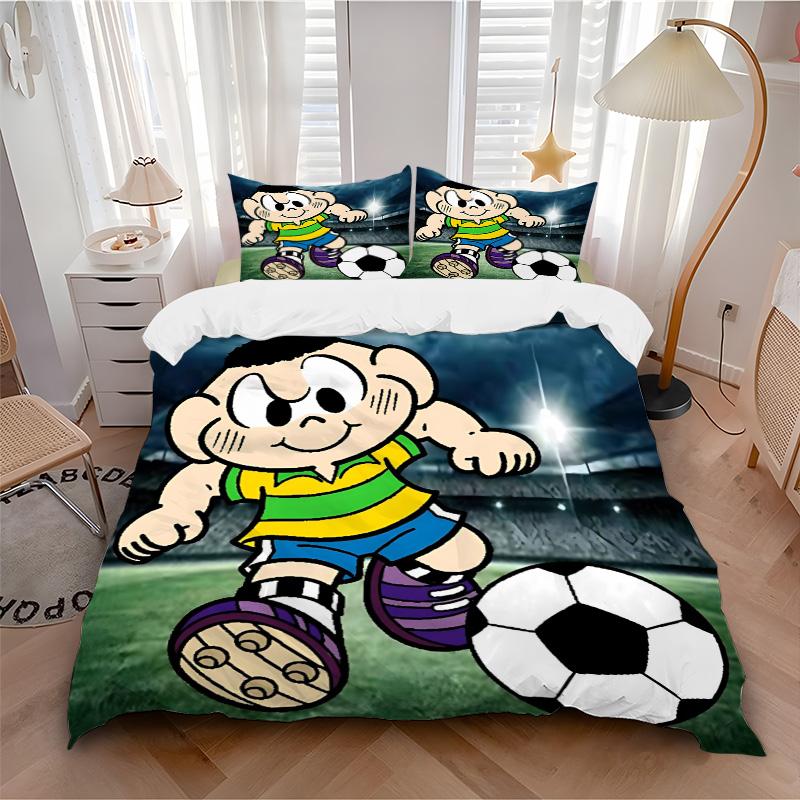 3pcs Football Player Stadium Bedding Set, Includes One Quilt Cover and Two Pillowcases, Bedroom and Guest Room Decoration. T7231147
