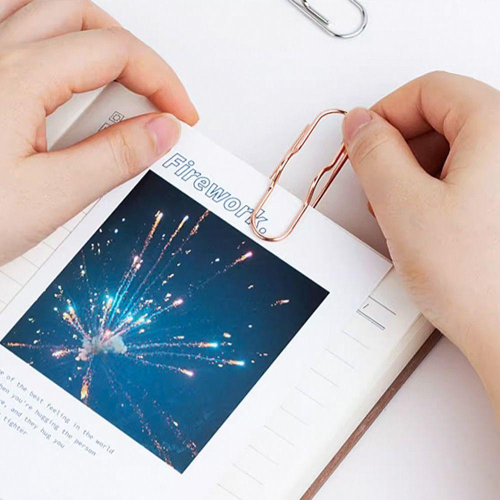 5PCS/Set Metal Bookmarks Stationery Separator Pages Tags Creative Pen Holder Clip