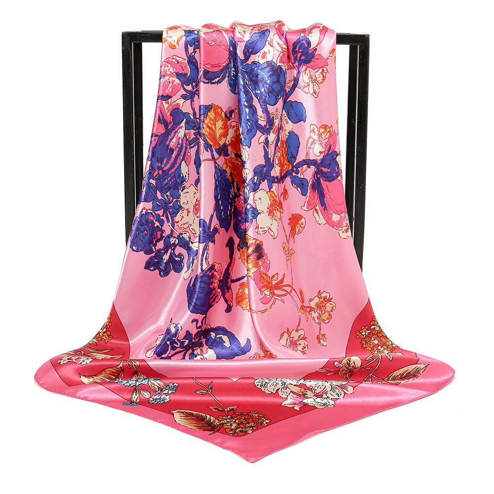 Spring and Autumn Women's Cashew Print Square Scarf Fashion Commuting Versatile Headscarf Stained Rose Square Scarf
