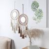 Большое Макраме Круглое Зеркало Декоративное Зеркало Гостиная Бохо Гобелен Зеркало Настенное для Домашнего Декора