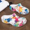 Mens Sandals Summer Printing New Large Size Men's Clogs Lightweight Beach Slippers Breathable Men's Sneaker Sandals Garden Clogs