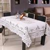 Countryside Tablecloth Slub Yarn Flower Print Hollow European Style Cover Washable Table Cloth For Tea Table