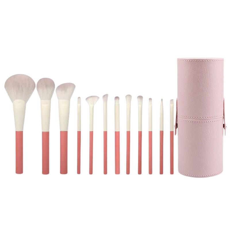 Праздничный набор кистей для макияжа из 12 штук: Мягкая щетина для хайлайтера, теней для век и румян.
