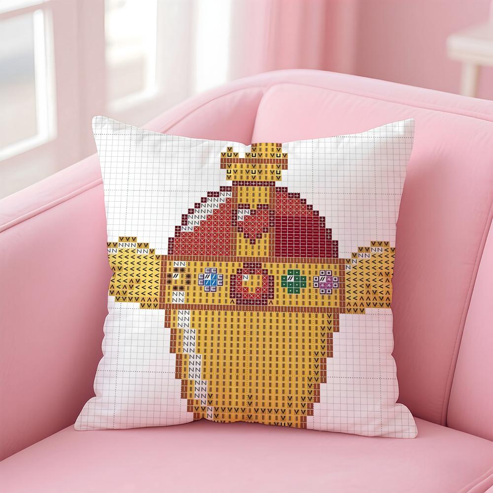 Holy Grail Pattern Pillow Religious Art Cushion Cover Linen Pillowcase Cover Soft Decor for Sofa Home Room