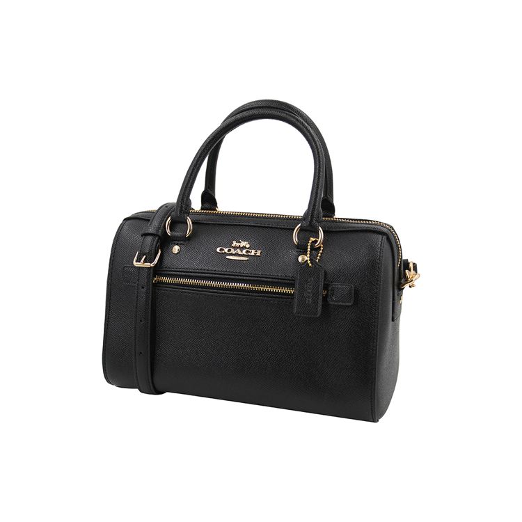 Coach Rowan 27 Zipper Closure Detachable Shoulder Strap Boston Bag Women Handbags Black 79946-IMBLK