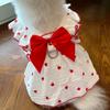 Cotton Summer Dog Princess Dress Bow Heart Puppy Clothing Fashion Cat Dog Costume  for Small Dogs