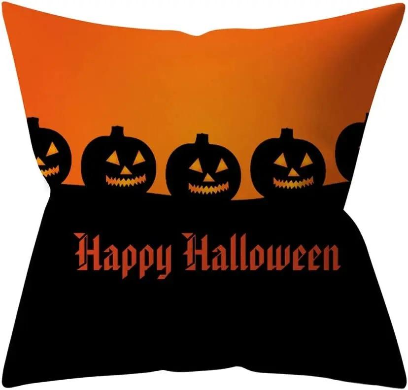 Украшения для вечеринки в честь Хэллоуина, наволочки с принтом тыквы, летучей мыши и паутины для украшения дивана и комнаты дома
