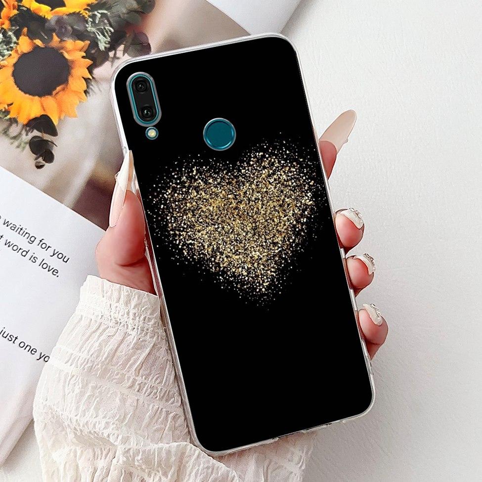 Clear For Huawei Y9 2019 Case Cover Cute Fashion Flowers Funny Cool Painted Soft Phone Case For Huawei JKM-LX1 JKM-LX2 JKM-LX3