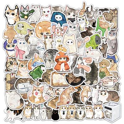 77 шт. Мультяшные наклейки с котами, Животные, Чехлы для телефонов, Ноутбуки, Чемоданы, Чашки для воды, Водонепроницаемые наклейки