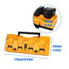 4-канальное быстрое зарядное устройство для литиевых батарей DeWalt 20 В со светодиодными индикаторами и портативной ручкой, конструкция из АБС-пластика