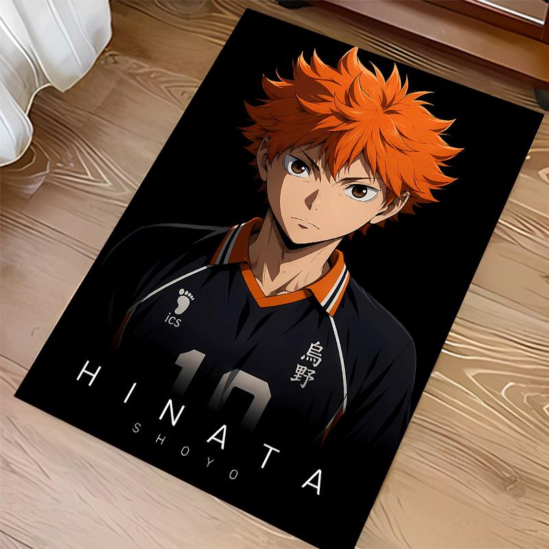1pc Haikyu Print Area Rug - Soft,Washable Non-Slip Indoor Mat for Office Chairs,Living Room,Home Office Decorative Rug