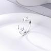 New Open Rings for Women 925 Sterling Silver Star Moon Colorful Zircon Rings Fine Wedding Engagement Birthday Jewelry Gifts