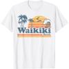Вайкики Гонолулу Гавайи Винтажная Пляжная Серфинг Ретро Гавайская Футболка