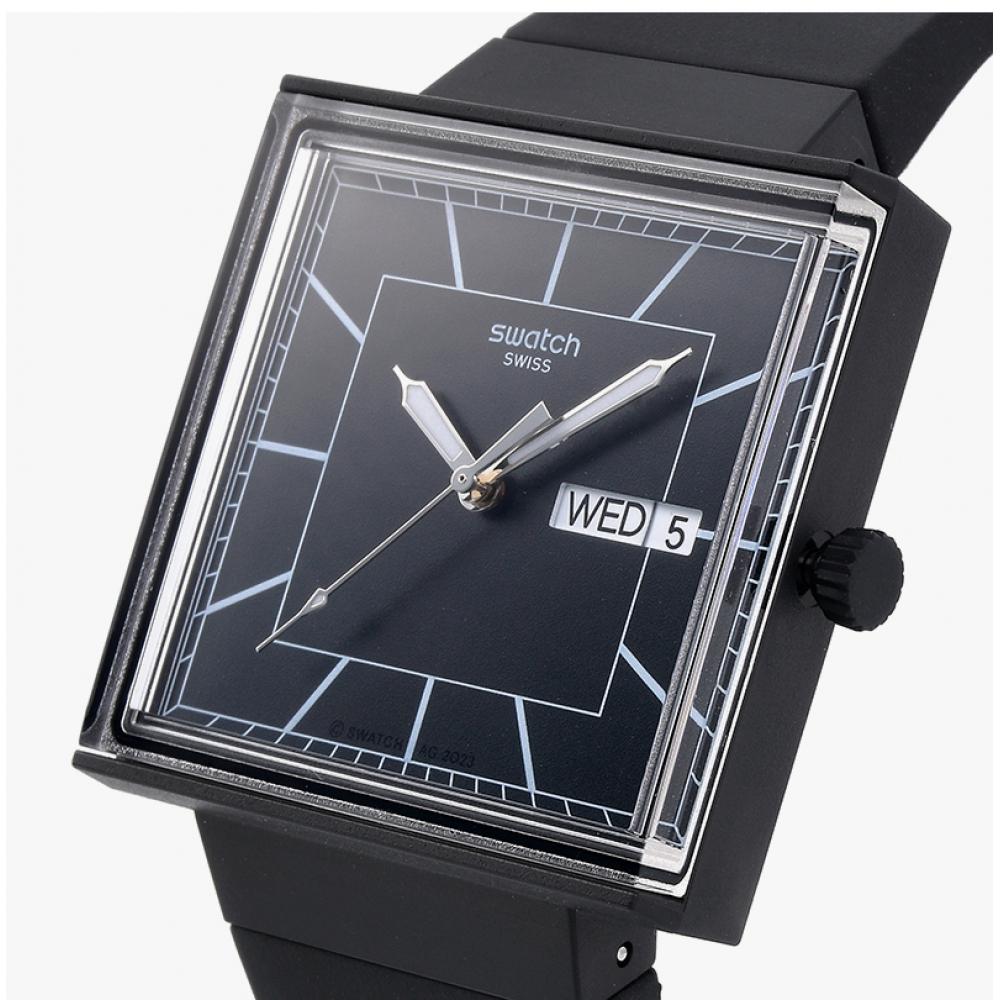 Swatch So34b701 Что если Blackagain Публичные Уретановые Часы