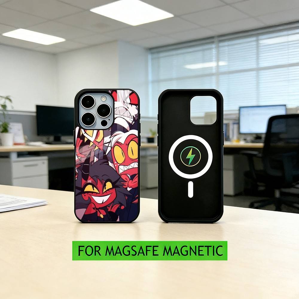 B-Blitzo H-Helluva Boss Phone Case For iPhone17,16,15,14,13,12,11 Plus,Pro Magnetic with Magsafe Wireless Charging