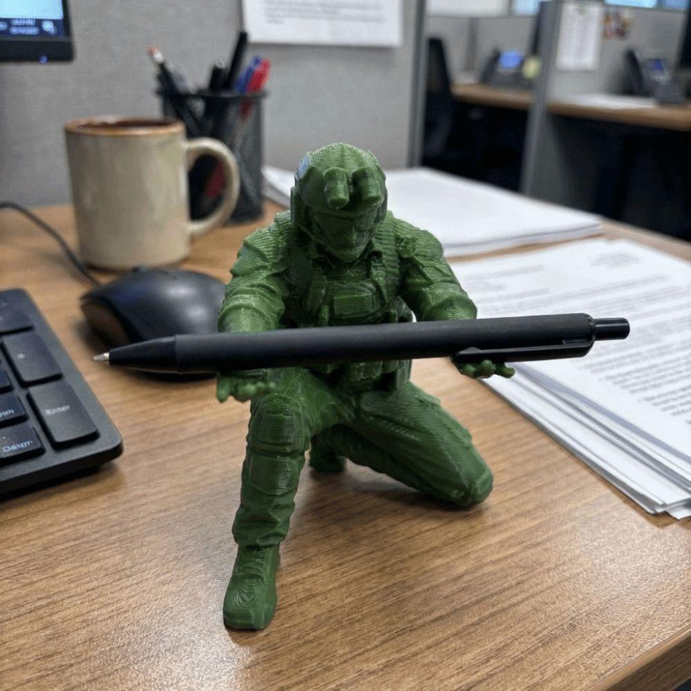 Special Forces Figure 3D Printed Pen Stand Plastic Pencils Desk Organizer Home Office
