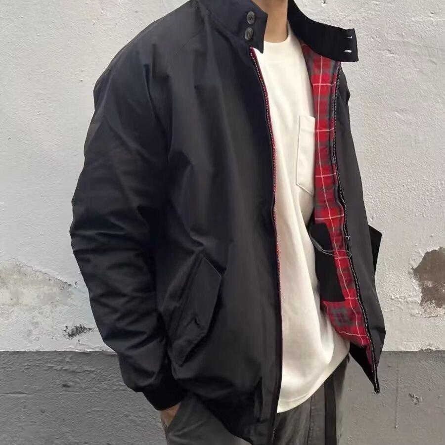 Мужская хаки куртка Harrington G9 Ретро Повседневная - Весна/Осень, Воротник-стойка, Ветрозащитная Мотоциклетная верхняя одежда