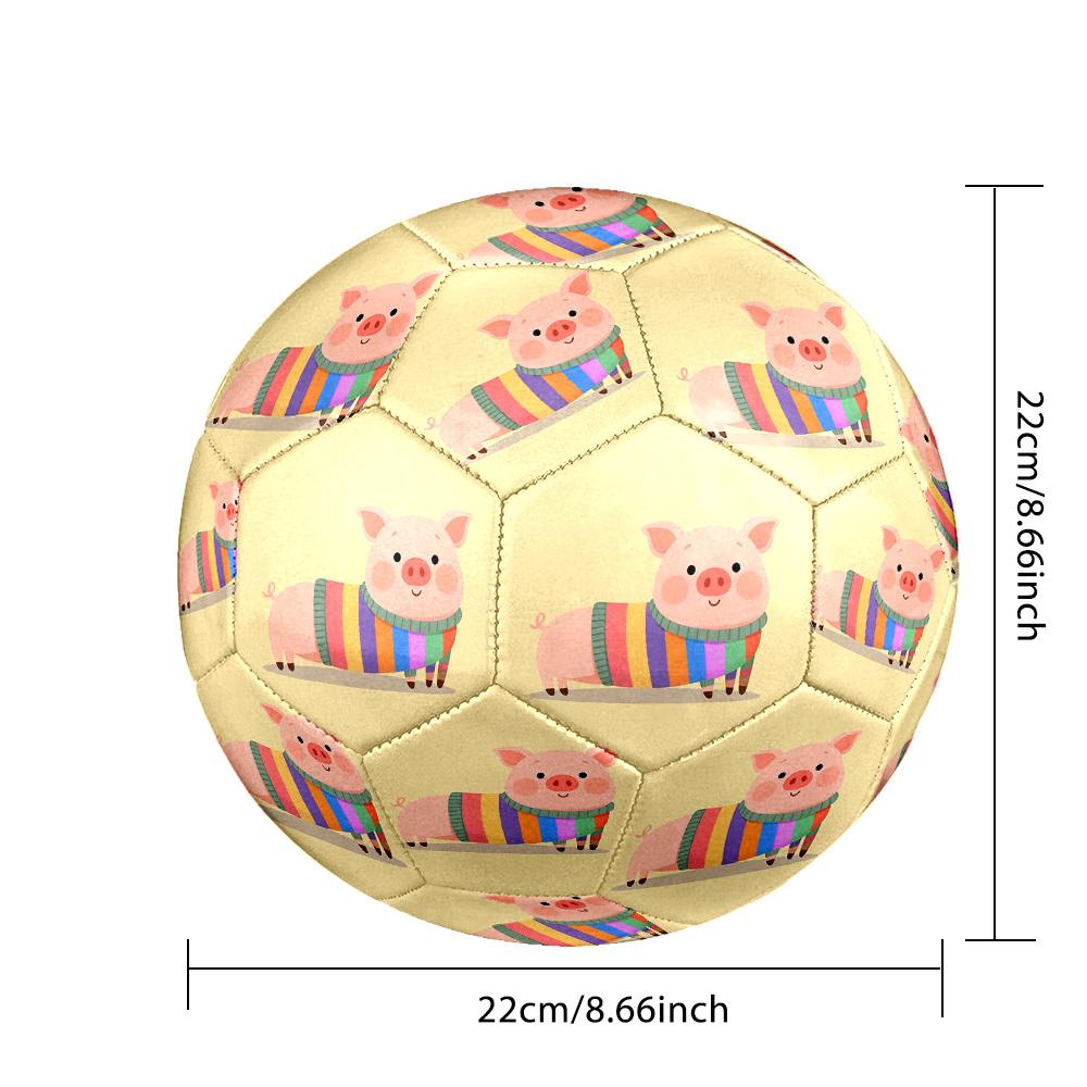 1pc Pig Sweater Theme Size 5 Soccer Ball Football, Lightweight PVC, Outdoor Training Soccer Ball,Gift J6141